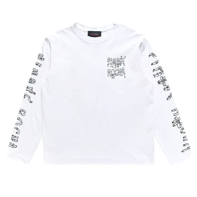 Simone Rocha Ribbon Logo Long-Sleeve T-Shirt White/Black