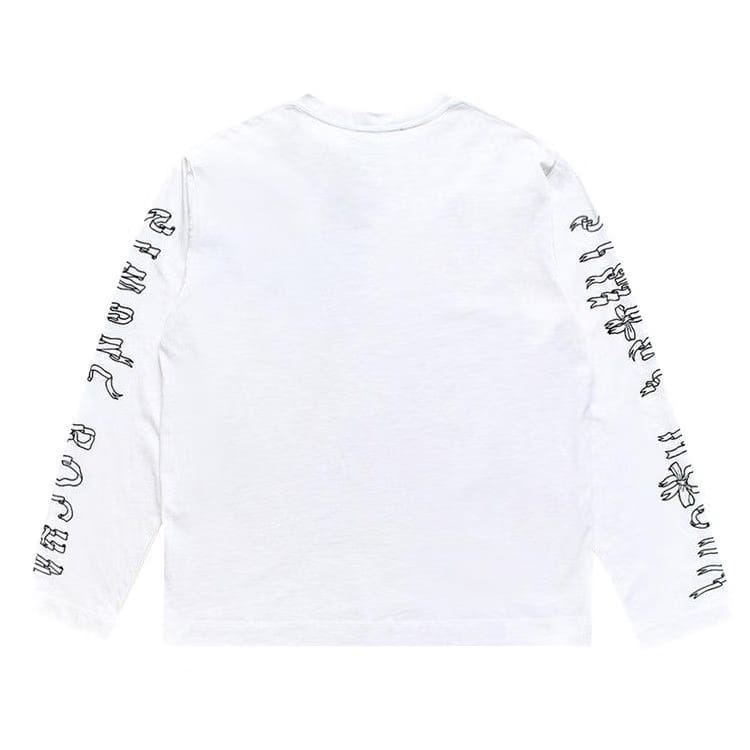 Simone Rocha Ribbon Logo Long-Sleeve T-Shirt White/Black