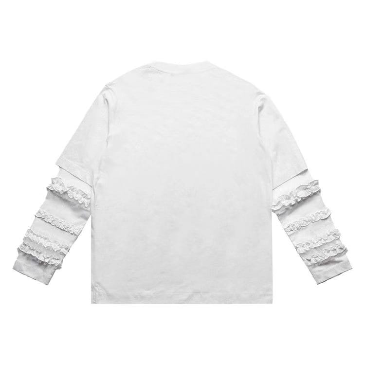 Simone Rocha Ruffle Frill Long-Sleeve T-Shirt White