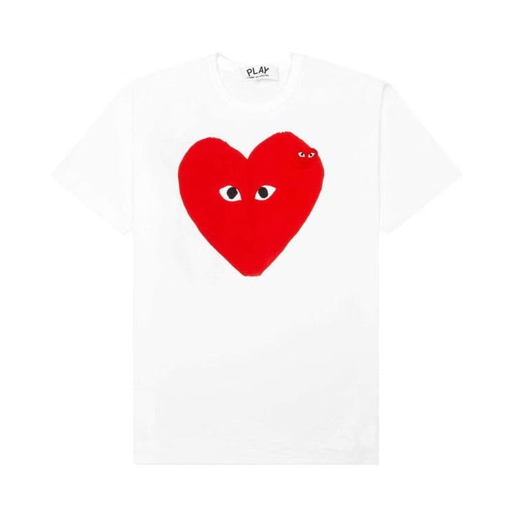 Comme des Garçons PLAY Red Emblem Small Eyes T-Shirt White