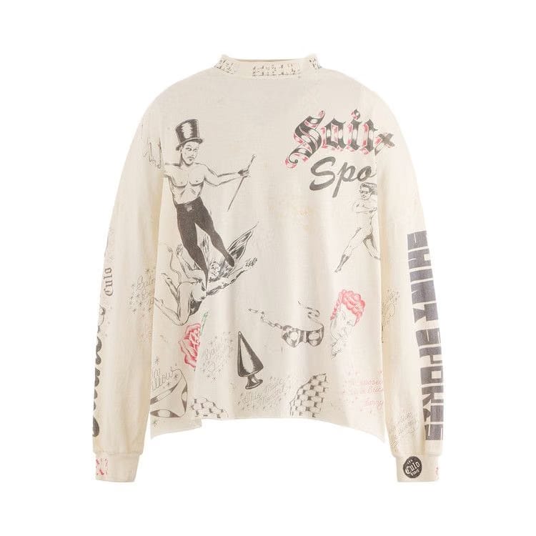 SAINT Mxxxxxx Drawing Long-Sleeve T-Shirt White