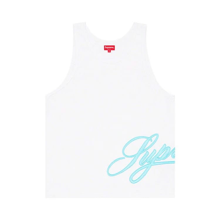 Supreme Mesh Script Tank Top White
