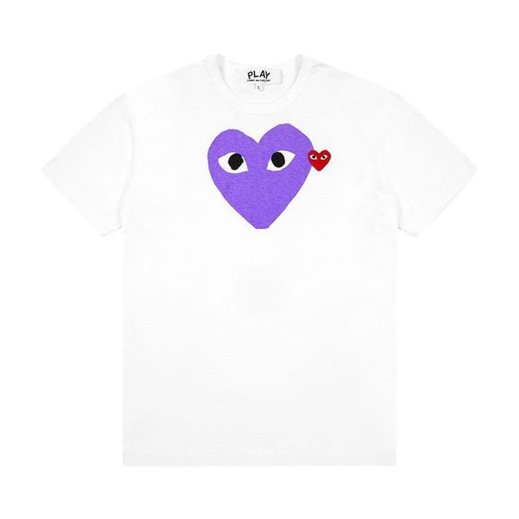 Comme des Garçons PLAY Red Emblem Heart T-Shirt White/Purple
