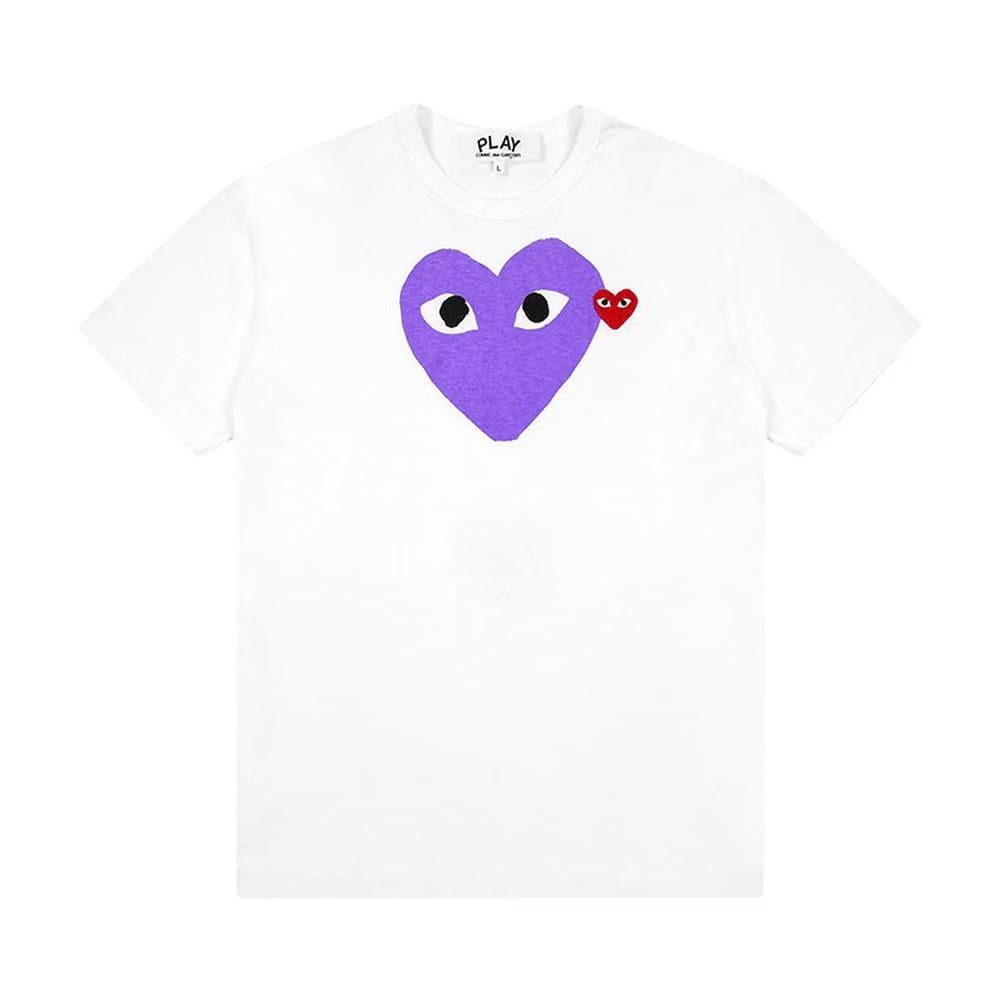 Comme des Garçons PLAY Red Emblem Heart T-Shirt White/Purple