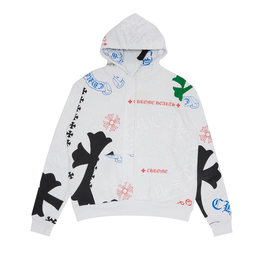 Chrome Hearts Stencil Hoodie White/Multicolor