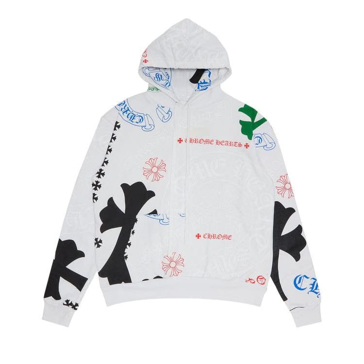 Chrome Hearts Stencil Hoodie White/Multicolor