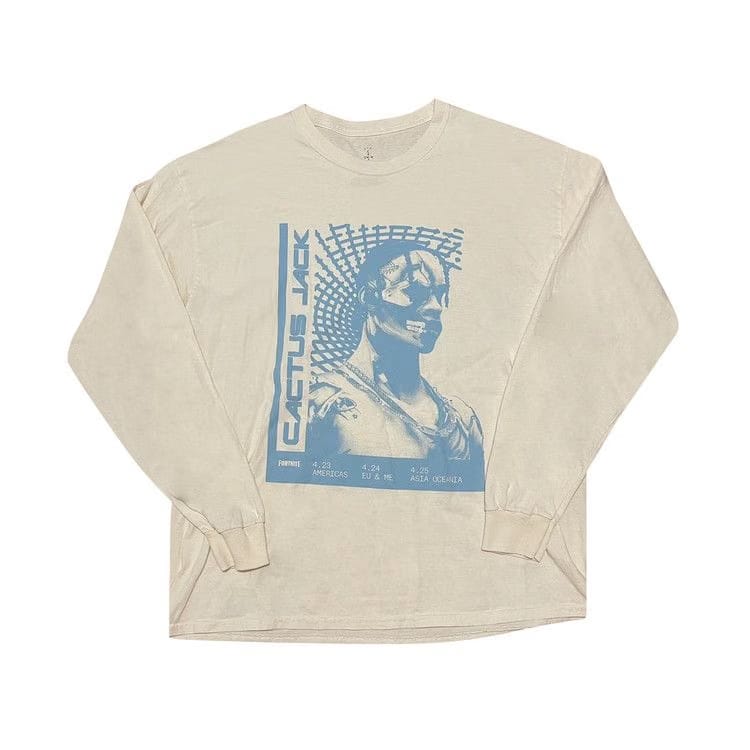 Cactus Jack by Travis Scott T-3500 Repeat Long-Sleeve T-Shirt White