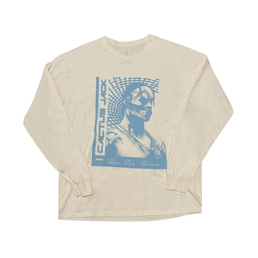 Cactus Jack by Travis Scott T-3500 Repeat Long-Sleeve T-Shirt White