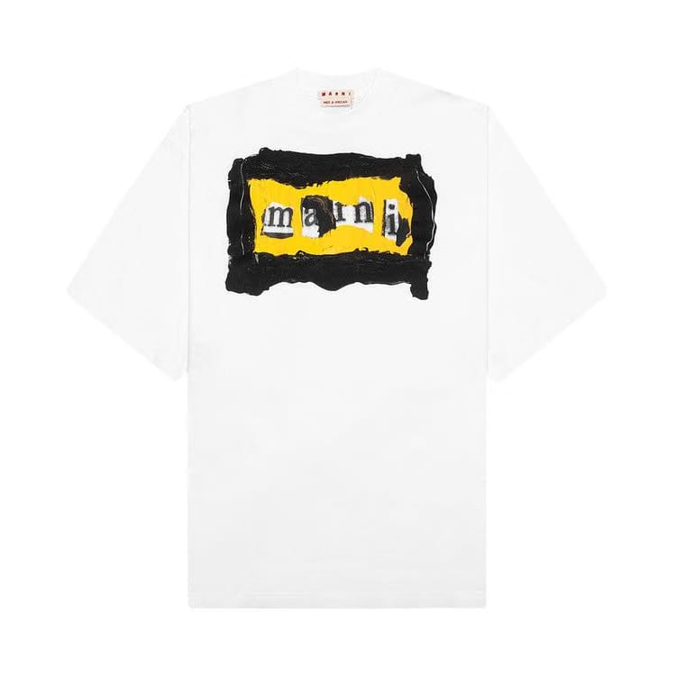 Marni Logo Printed Crewneck T-Shirt Lily White