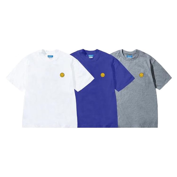 Market Smiley Studios T-Shirt 3-Pack White/Blue/Heather Grey