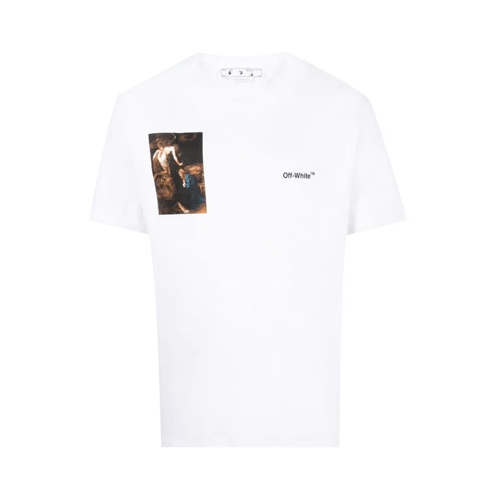 Off-White Caravaggio Lute Slim Shorts-Sleeve T-Shirt Black/White