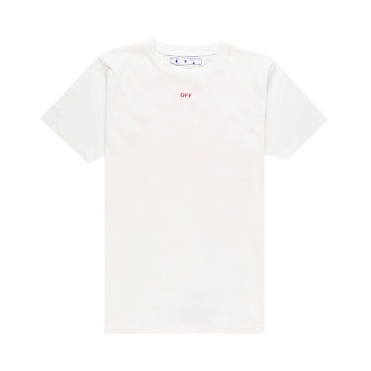 Off-White Stencil Shorts-Sleeve Slim T-Shirt White/Red