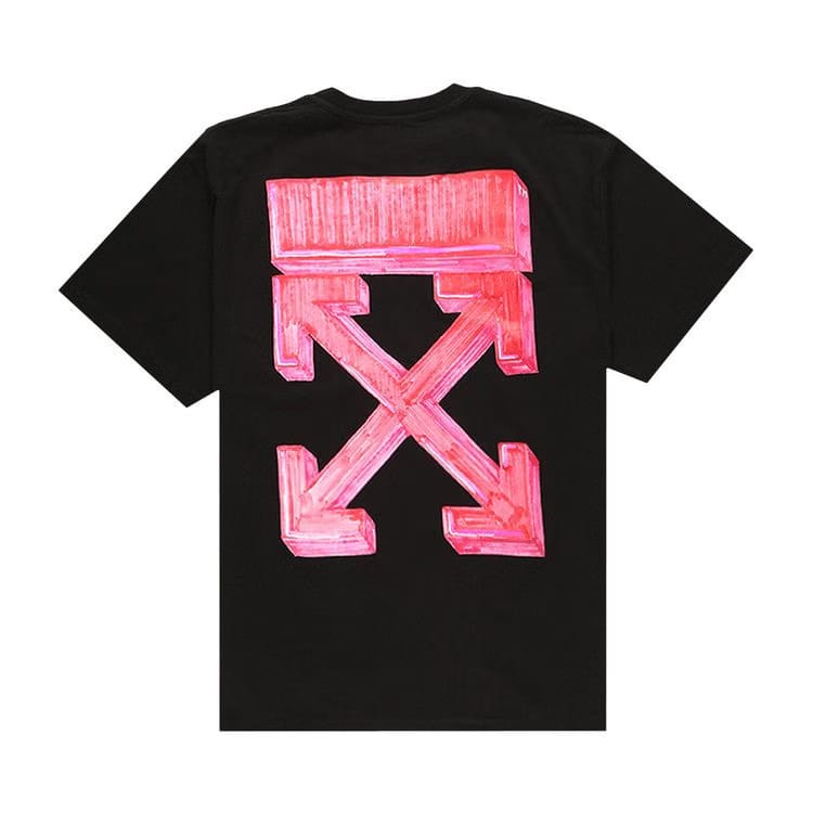 Off-White Marker Shorts-Sleeve Over T-Shirt Black/Red