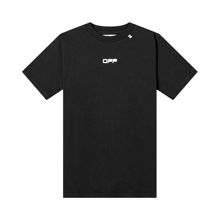 Off-White Caravaggio Square Shorts-Sleeve Slim T-Shirt Black/Multicolor