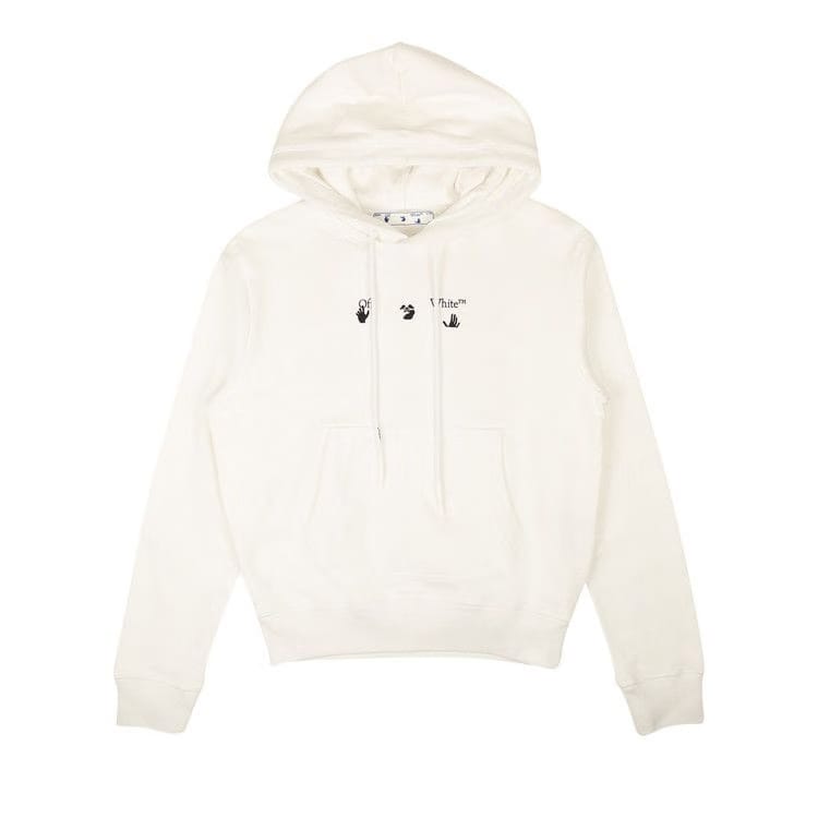 Off-White Marker Flatlock Slim Hoodie White