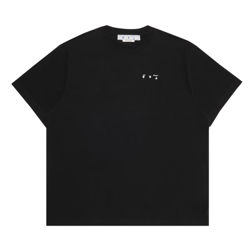 Off-White Caravag Paint Over Shorts-Sleeve T-Shirt Black
