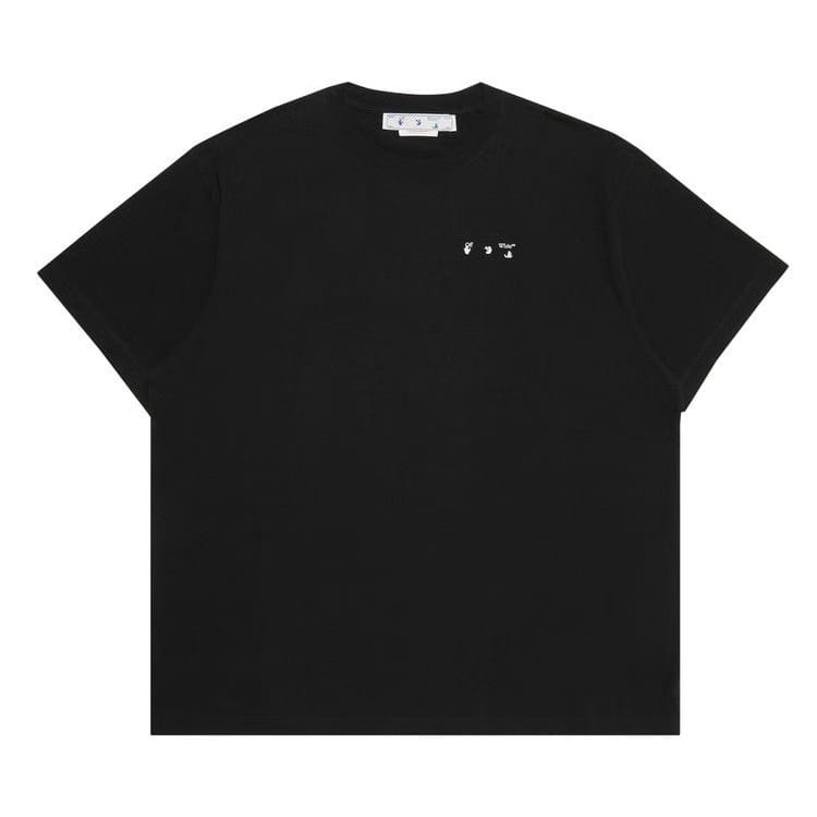 Off-White Caravag Paint Over Shorts-Sleeve T-Shirt Black