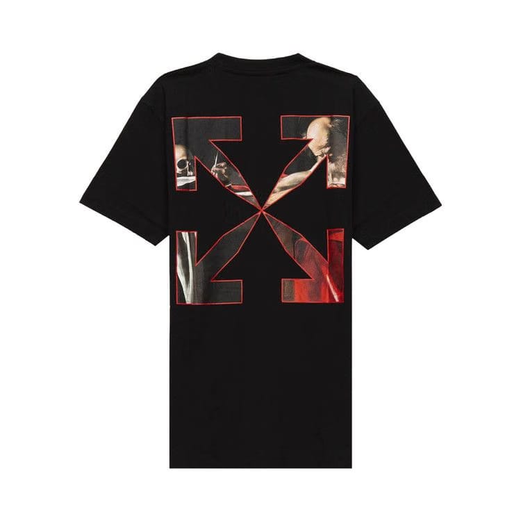 Off-White Caravaggio Shorts-Sleeve Slim T-Shirt Black/Red