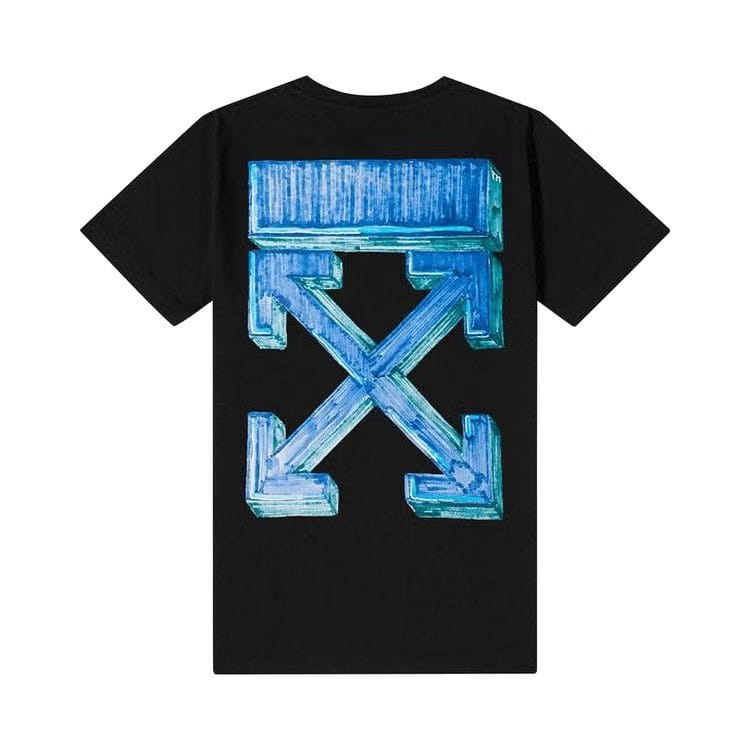 Off-White Marker Shorts-Sleeve Slim T-Shirt Black/Blue