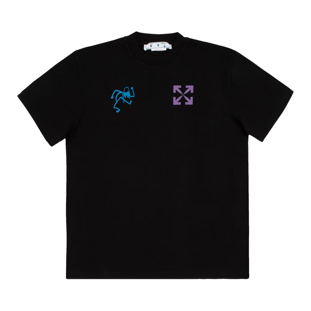 Off-White 90s Liquid Over Shorts-Sleeve T-Shirt Black/Blue