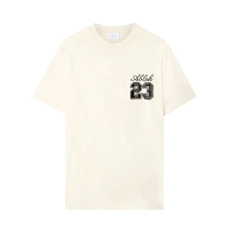 Off-White 23 Logo Slim Shorts-Sleeve T-Shirt Angora/Black