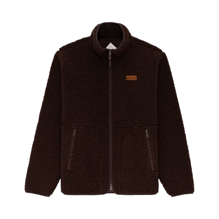 Aimé Leon Dore Full-Zip Deep Pile Fleece Jacket Hot Fudge