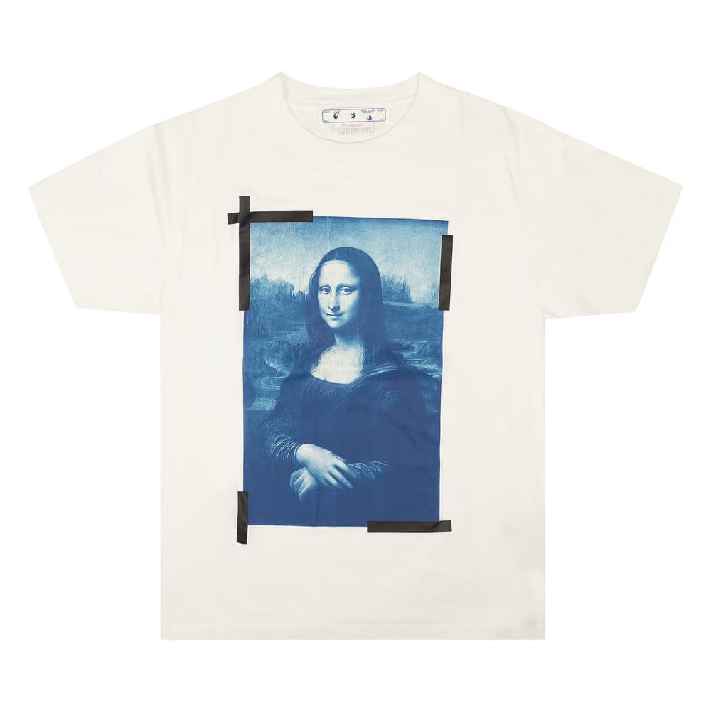 Off-White Monalisa Slim Shorts-Sleeve T-Shirt White/Blue