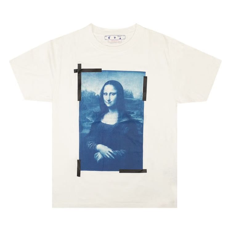 Off-White Monalisa Slim Shorts-Sleeve T-Shirt White/Blue