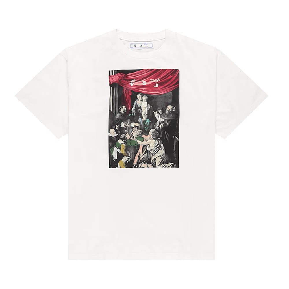Off-White Caravaggio Painting Shorts-Sleeve Over T-Shirt White/Black