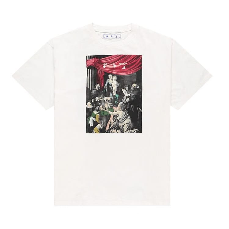 Off-White Caravaggio Painting Shorts-Sleeve Over T-Shirt White/Black