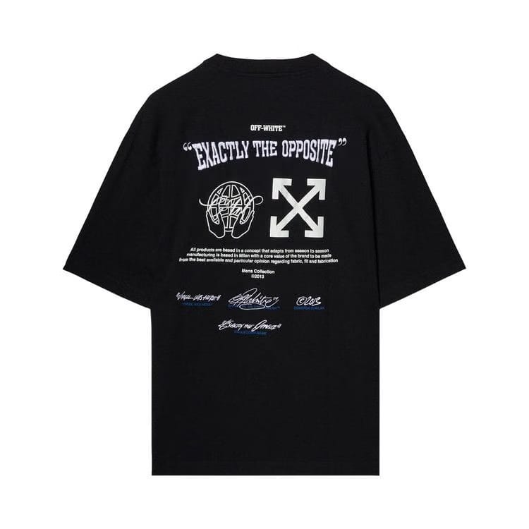 Off-White Exact Opp Over Skate Shorts-Sleeve T-Shirt Black/White