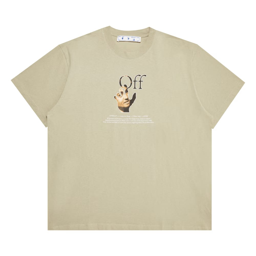 Off-White Carav Hand Shorts-Sleeve Over T-Shirt Abbey Stone