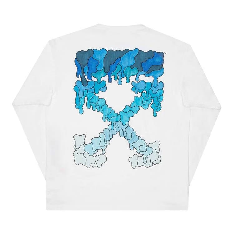 Off-White Blue Marker Double Sleeve T-Shirt White/Blue