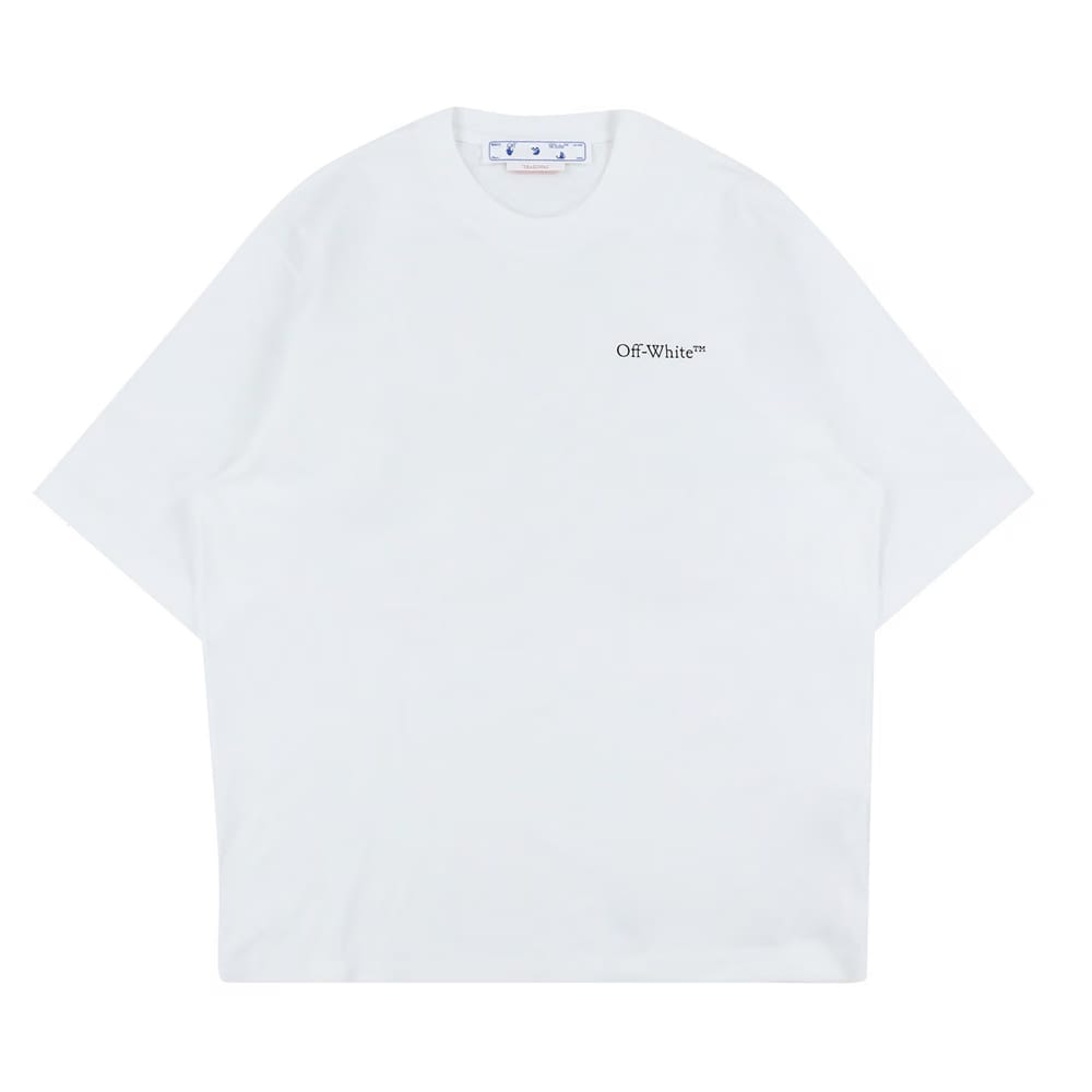 Off-White Caravaggio Crownin Skate Shorts-Sleeve T-Shirt White/Black