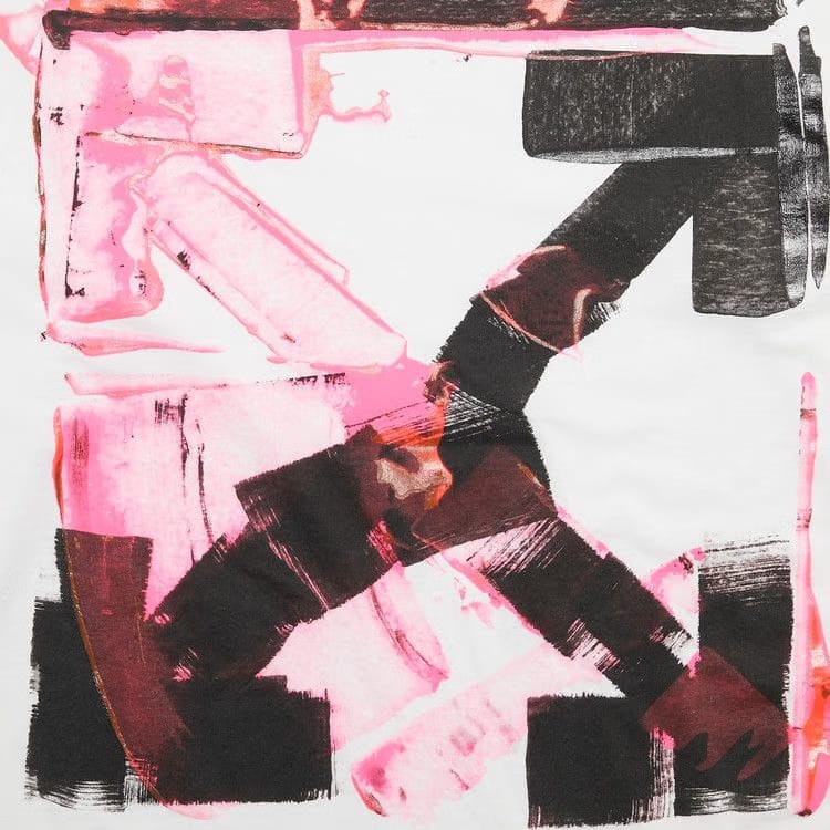 Off-White Acrylic Arrow Long-Sleeve T-Shirt White/Fuchsia