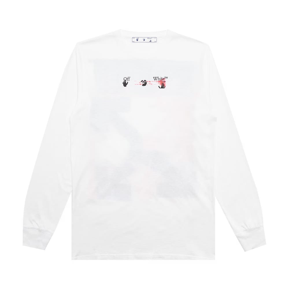 Off-White Acrylic Arrow Long-Sleeve T-Shirt White/Fuchsia