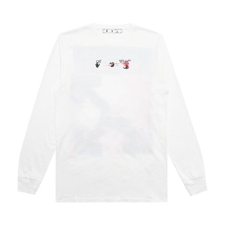 Off-White Acrylic Arrow Long-Sleeve T-Shirt White/Fuchsia