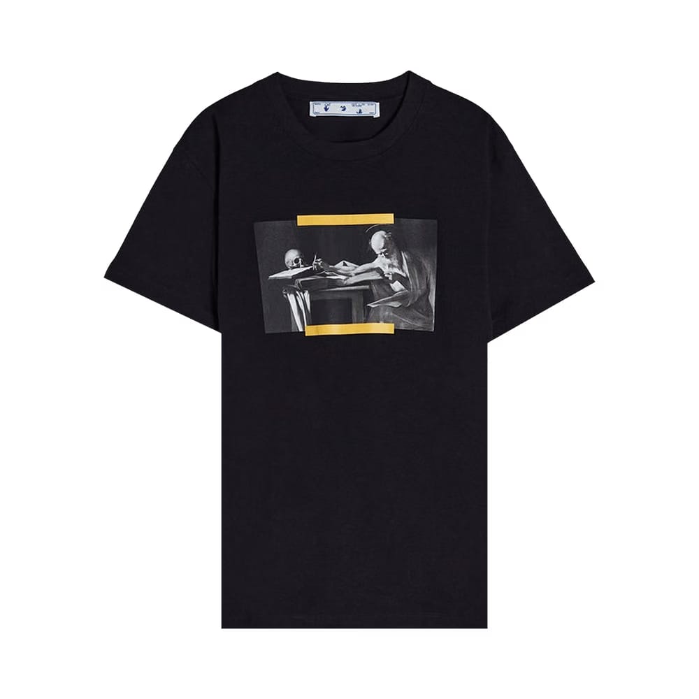 Off-White Caravaggio Painting Shorts-Sleeve Slim T-Shirt Black/Multicolor