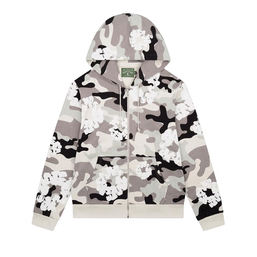 Denim Tears Wreath Zip Hoodie White Camo