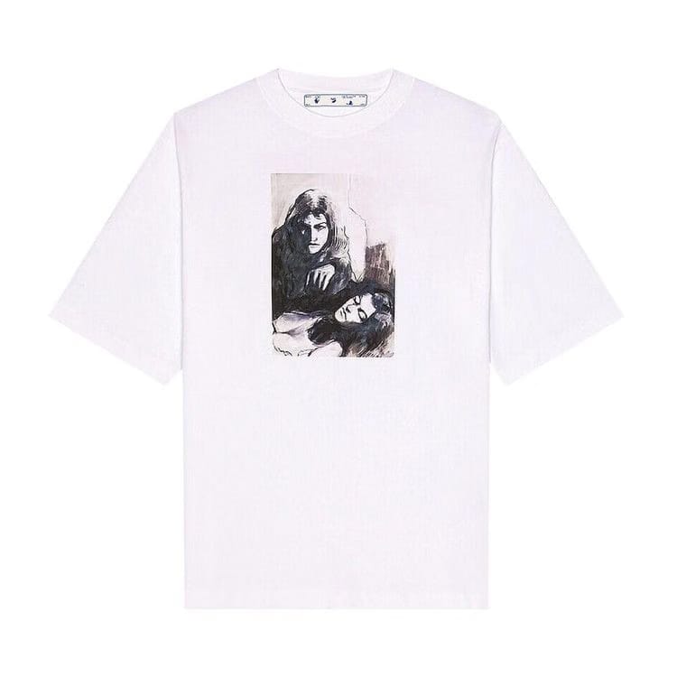 Off-White Mirko Artist Shorts-Sleeve Skate T-Shirt White/Black