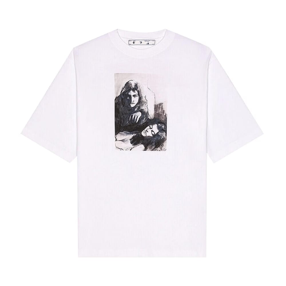 Off-White Mirko Artist Shorts-Sleeve Skate T-Shirt White/Black
