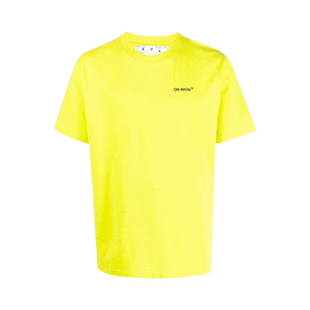 Off-White Caravaggio Arrow Slim Shorts-Sleeve T-Shirt Lime Black