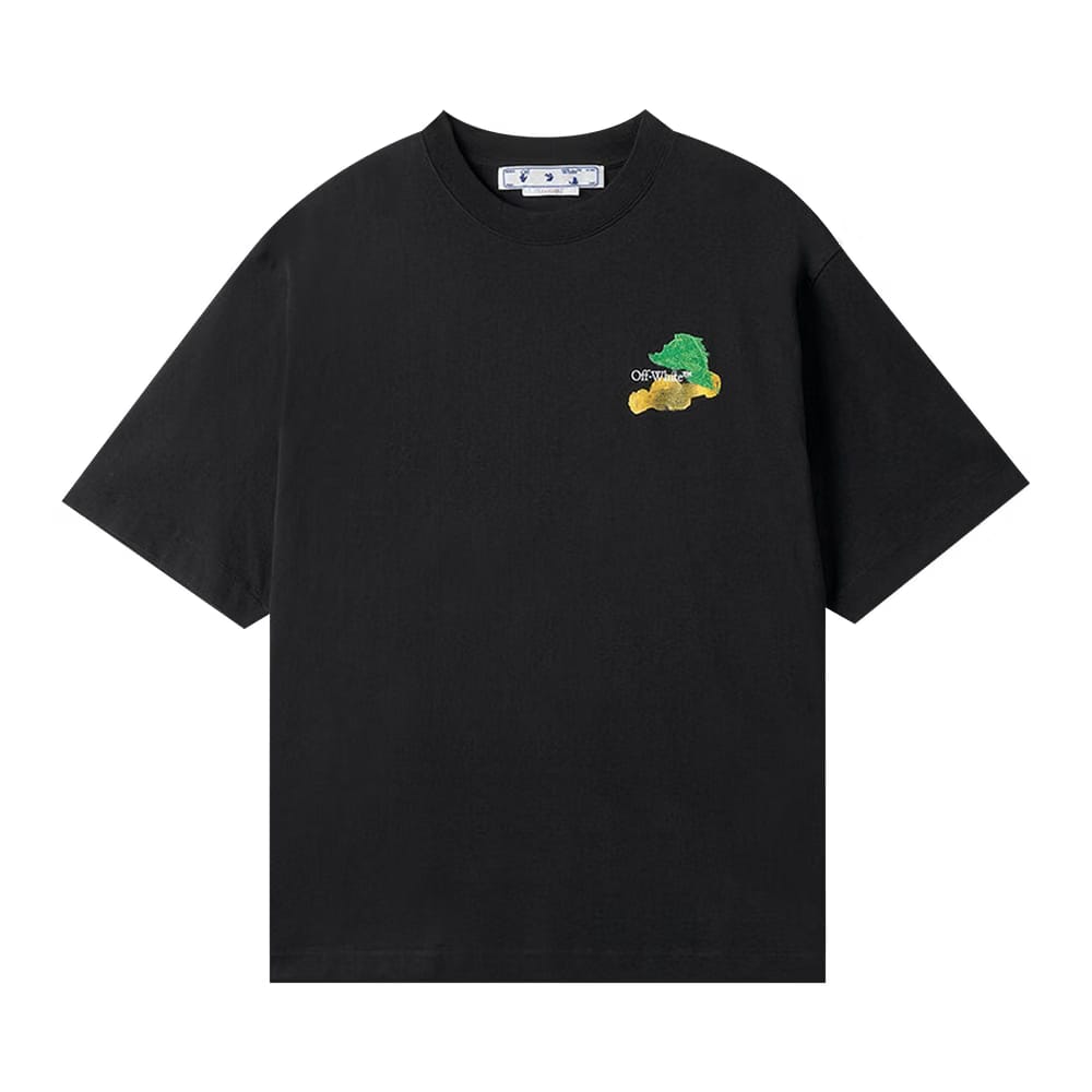Off-White Brush Arrow Over Skate Shorts-Sleeve T-Shirt White/Multicolor