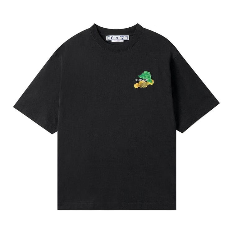 Off-White Brush Arrow Over Skate Shorts-Sleeve T-Shirt White/Multicolor