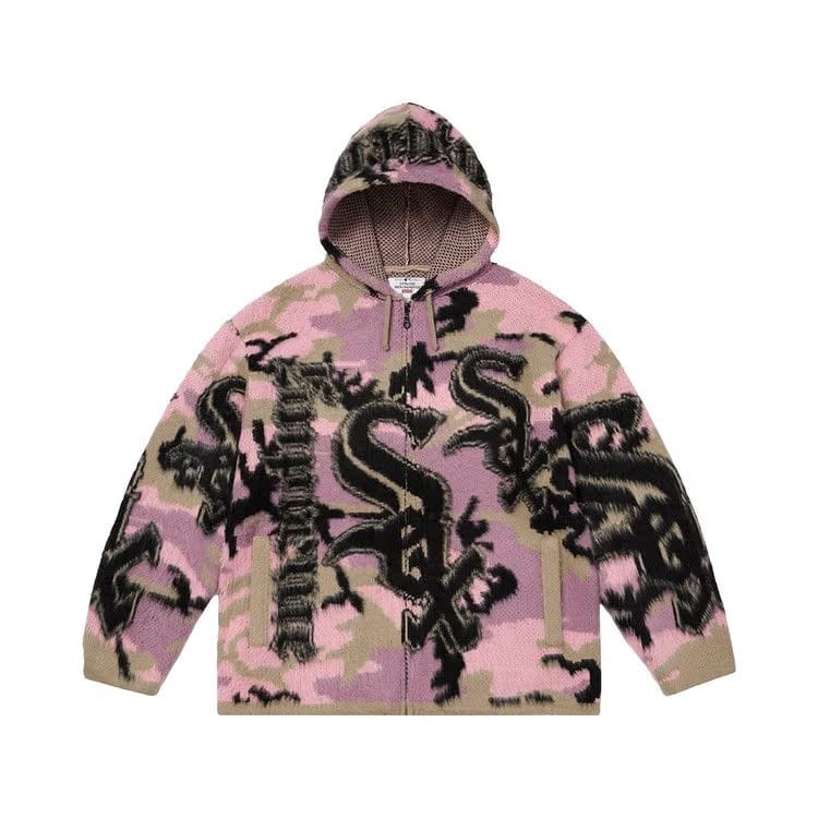 Supreme x Chicago White Sox Zip Up Hooded Sweater Pink Camo