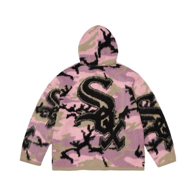 Supreme x Chicago White Sox Zip Up Hooded Sweater Pink Camo