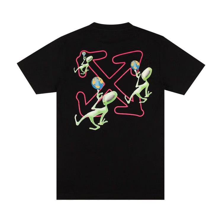 Off-White Alien Arrow Over Shorts-Sleeve T-Shirt Black/Green
