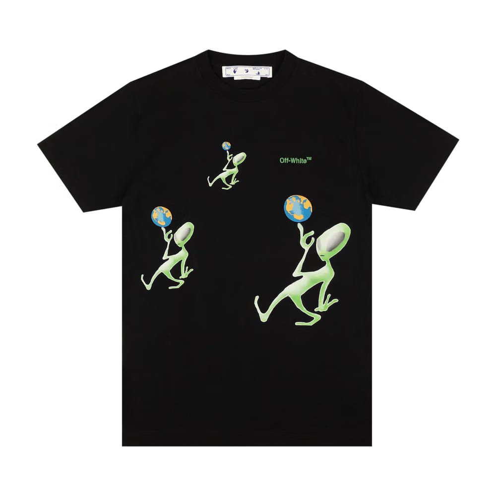 Off-White Alien Arrow Over Shorts-Sleeve T-Shirt Black/Green