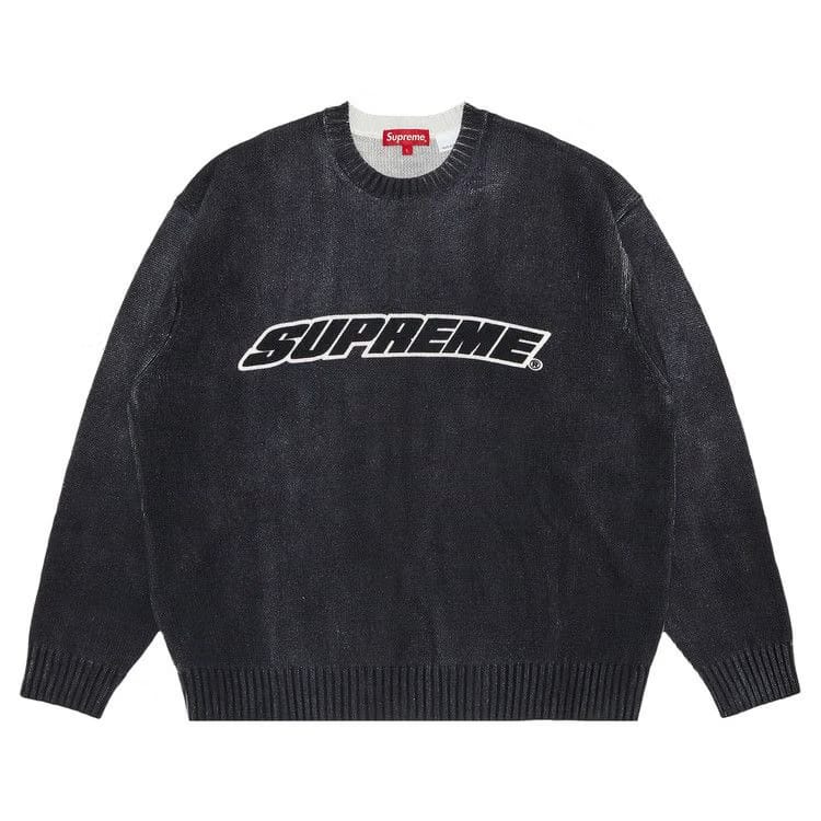 Supreme Printed Washed Sweater Black