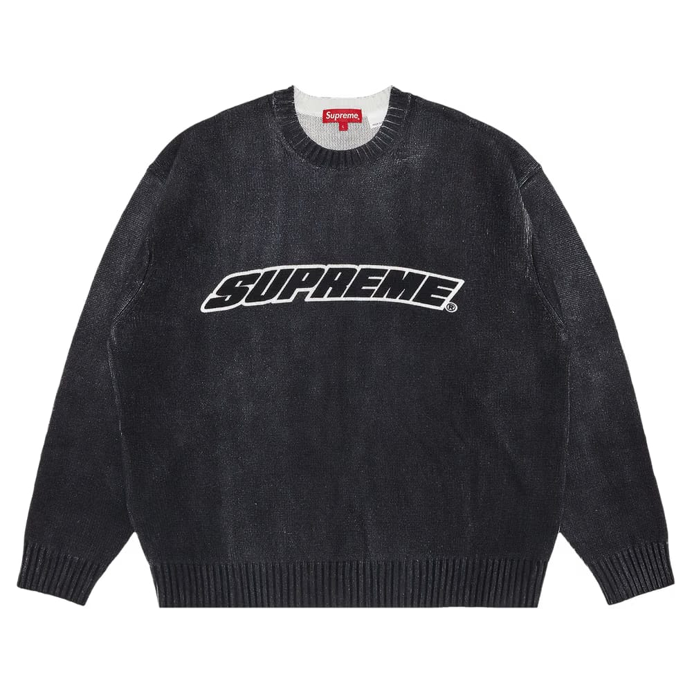 Supreme Printed Washed Sweater Black